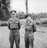 Lieutenant General Miles Dempsey, commanding British 2nd_Army, with General Sir Bernard Montgomery in France,16 July 1944.