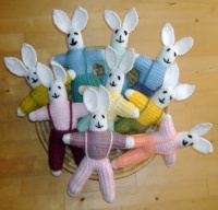 Seasonal Crafts - Easter - Knitted Bunnies - White & Multi (Resize: 12 - 196 Pieces)