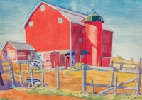 Winold Reiss (German-American,1886–1953), Red Barn