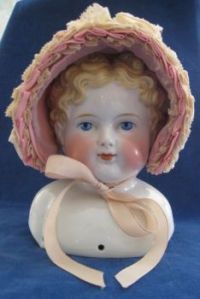 Beautiful Porcelain Doll Head With Lovely Blue Eyes