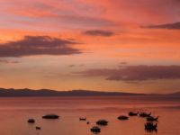 Lake Titikaka. Sunset.