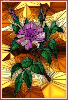 STAINED GLASS FLOWER A91