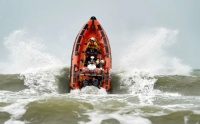 Lifeboat in rough seas
