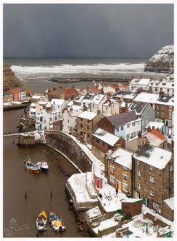 Staithes, Yorkshire in the snow