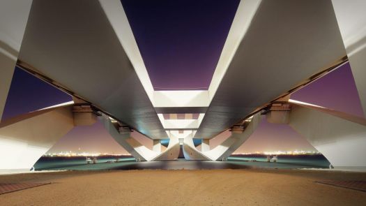 Sheikh Zayed Bridge at Night in Abu Dhabi, United Arab Emirates