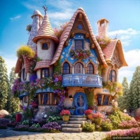 Fanciful floral cottage