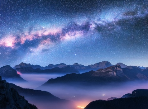 Milky Way above Passo Giau, Dolomites, Italy