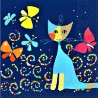 Cat with Butterflies
