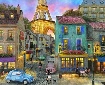 Solve Cafe Paris On The Rue Marengo jigsaw puzzle online with 48 pieces