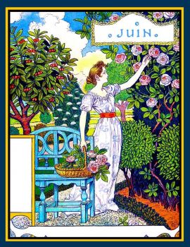 Themes Vintage illustrations/pictures - Month of June Art Nouveau