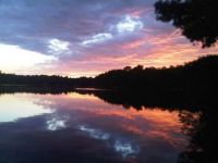 cottage at sunset