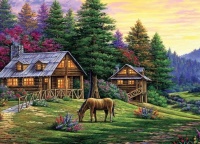 Log Cabins in The Woods