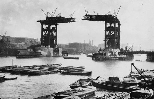 Tower Bridge being built