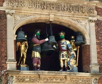 Gog and Magog figures on Sir John Bennett clock