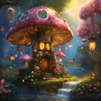 Mushroom House in the Woods 01