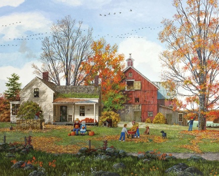 Solve Raking Leaves jigsaw puzzle online with 238 pieces