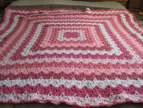 My pink crochet afghan
