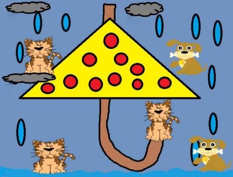 Solve Weather Raining Cats & Dogs Doodle jigsaw puzzle online with 63 pieces