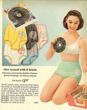 Solve Record vintage underwear ad jigsaw puzzle online with 63 pieces