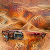 Rusty Car on Desert