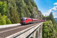 Train over viaduct