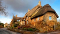 Honey coloured limestone cottage, Chipping Campden, Gloucestershire, UK