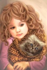 Little girl & Cat