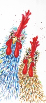 "Chicken Two" original watercolour painting