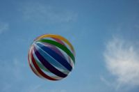 Beach Ball in the Blue Sky