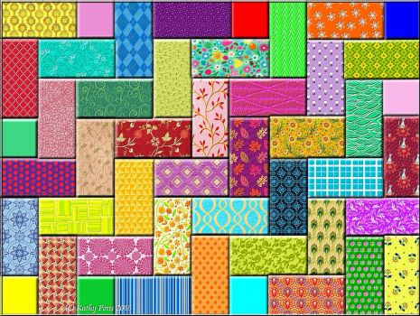 Colorful Basket Weave Collage