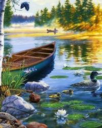 canoe on a lake