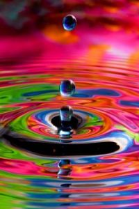coloured waterdrops