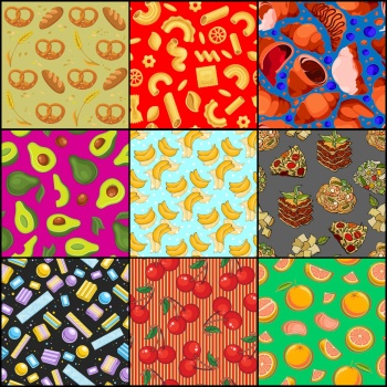 Solve Food patterns 43 jigsaw puzzle online with 81 pieces