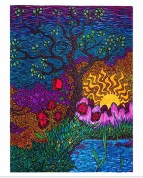 Solve Emily Garces - blossom sunset jigsaw puzzle online with 80 pieces