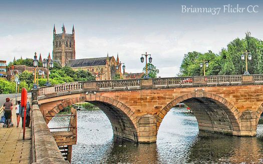Worcester bridge and cathedral
