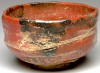 Red Tea Bowl with Fisherman, unknown Japanese, 18th century