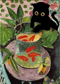 Cats Fishing for Goldfish