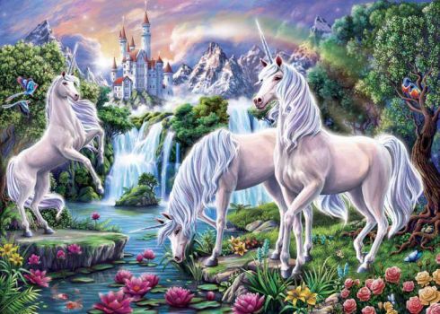 Solve Rainbow-unicorn-paradise jigsaw puzzle online with 70 pieces