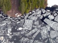 Air View of Spring Lake Ice Melt Alaska