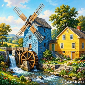 Solve The Blue Mill jigsaw puzzle online with 100 pieces
