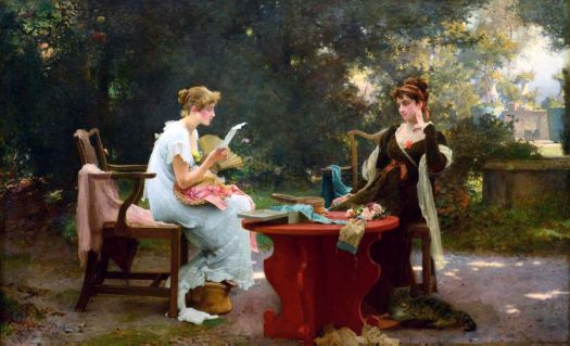 Marcus C Stone (1840-1921) - Her First Love Letter