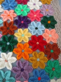 Close-up of flowers afghan