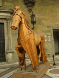 Wooden horse sculpture, Siena, Italy