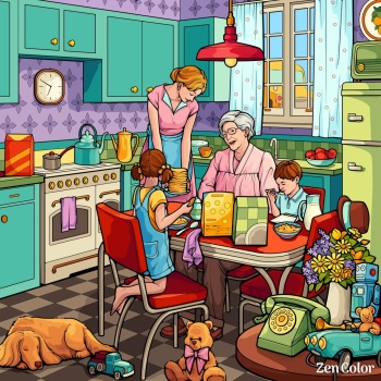 Solve Family Breakfast jigsaw puzzle online with 144 pieces