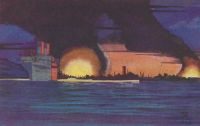 WW II painting believed to be of Dunkirk (1940)