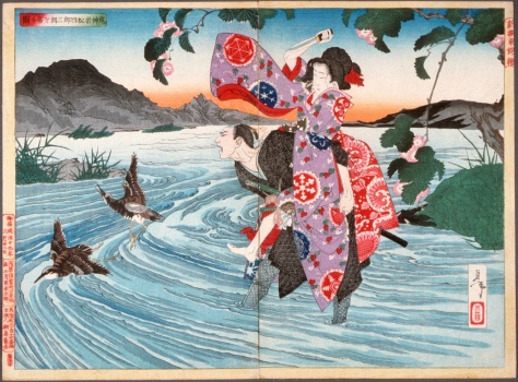 Solve 新撰東錦絵・三鬼神於松四郎朗を害す図・3月1886 jigsaw puzzle