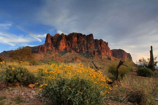 "The Start of Sunset in the Superstition Mountains"