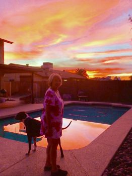 11-20-2017 Avie & Mikie & AZ sunset