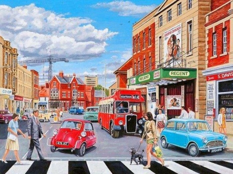 Solve Vintage Town (1,297) jigsaw puzzle online with 80 pieces