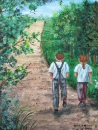 A Walk In The Park. Original acrylic painting